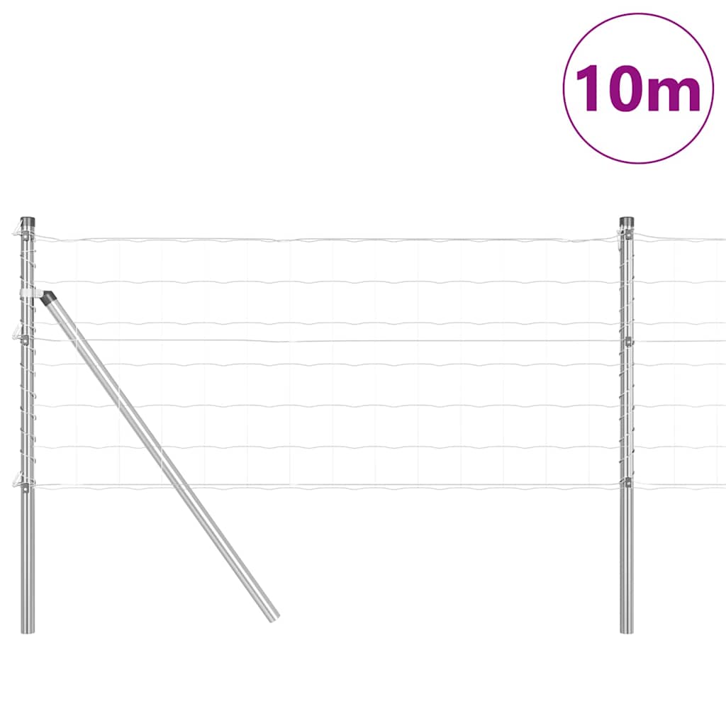 Recinzione con Posto Argento 0,6 x 10 m Acciaio e PVC