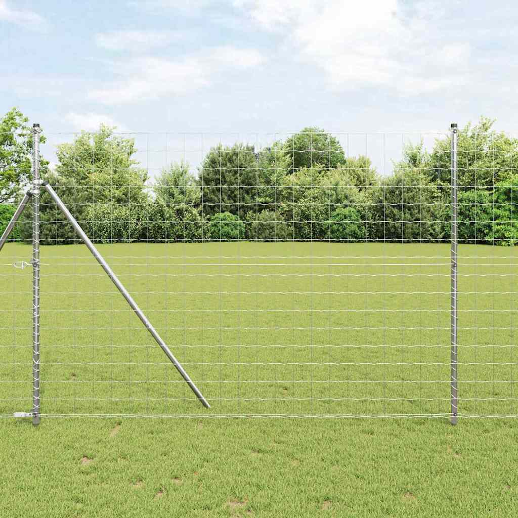 Recinzione con Posto Argento 1,5 x 10 m Acciaio e PVC