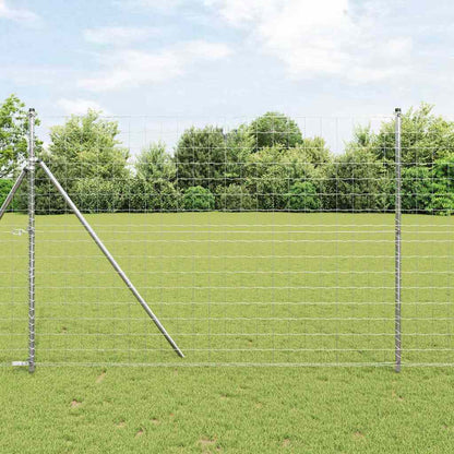 Recinzione con Posto Argento 1,5 x 10 m Acciaio e PVC