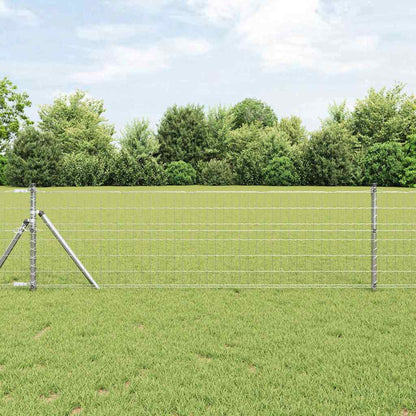 Recinzione con Posto Argento 0,4 x 25 m Acciaio e PVC