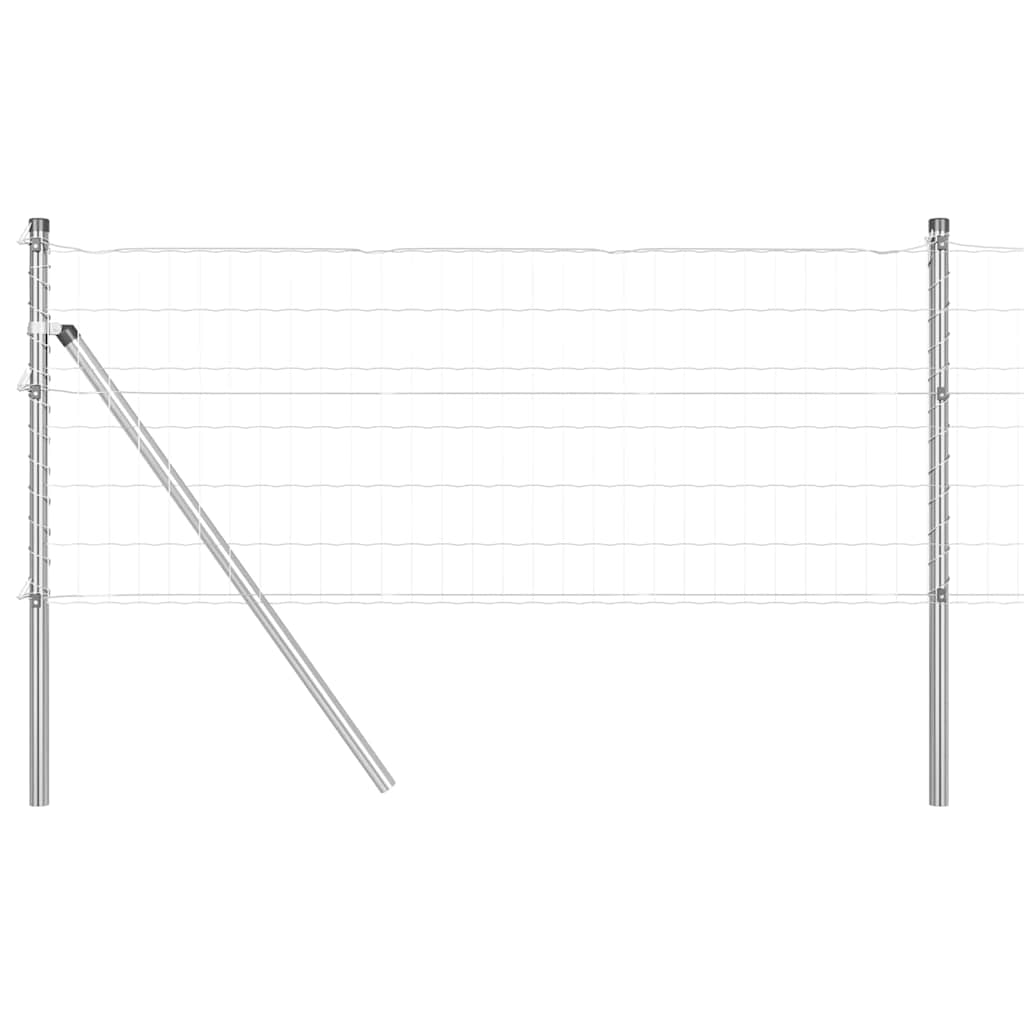 Recinzione con Posto Argento 0,6 x 25 m Acciaio e PVC