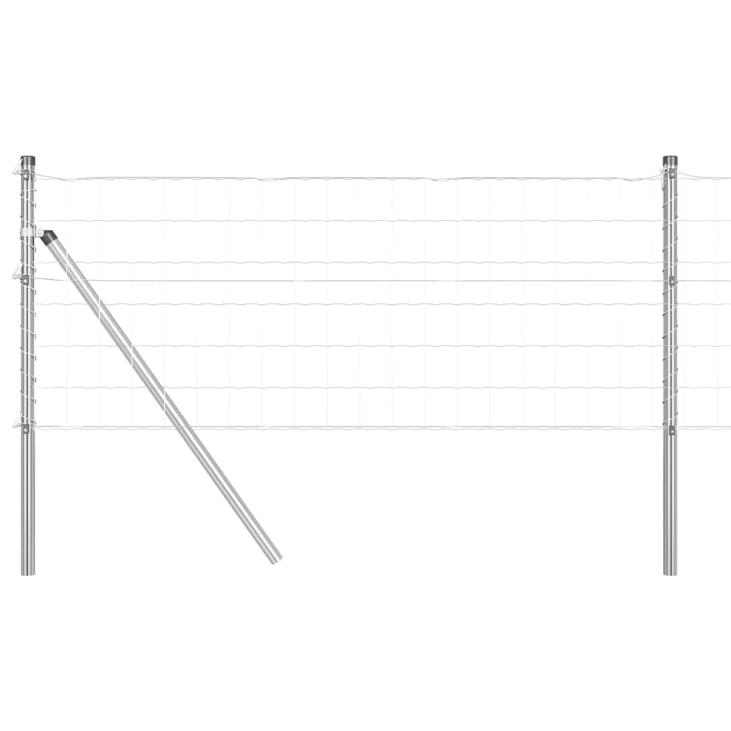 Recinzione con Posto Argento 0,6 x 25 m Acciaio e PVC