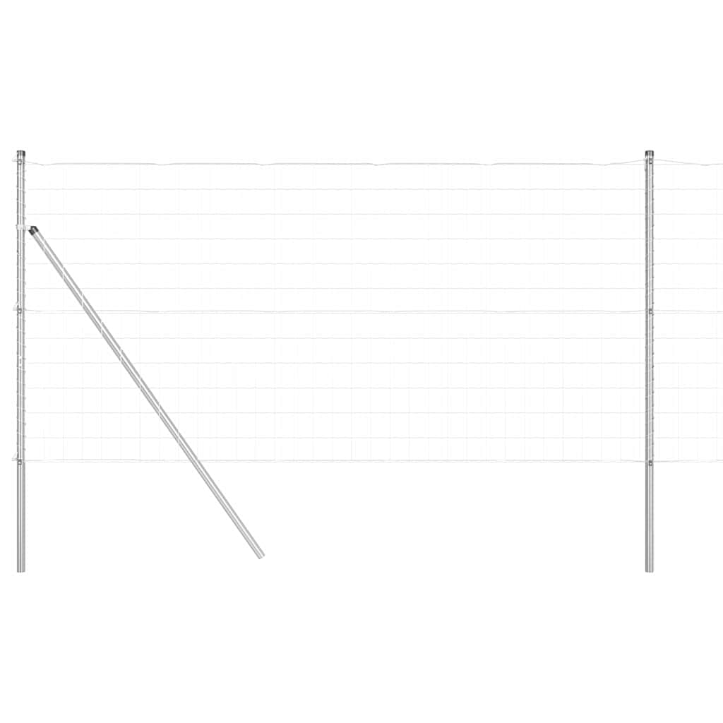 Recinzione con Posto Argento 1,2 x 25 m Acciaio e PVC