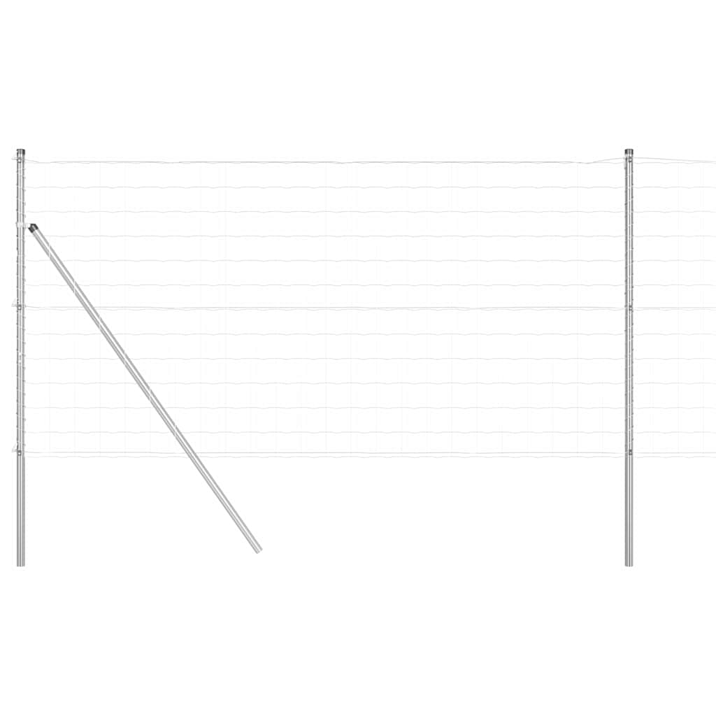 Recinzione con Posto Argento 1,2 x 25 m Acciaio e PVC