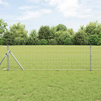 Recinzione con Posto Argento 0,6 x 50 m Acciaio e PVC