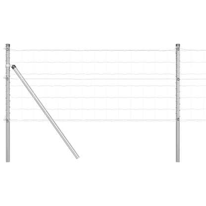 Recinzione con Posto Argento 0,4 x 50 m Acciaio e PVC