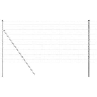 Recinzione con Posto Argento 1 x 10 m Acciaio e PVC