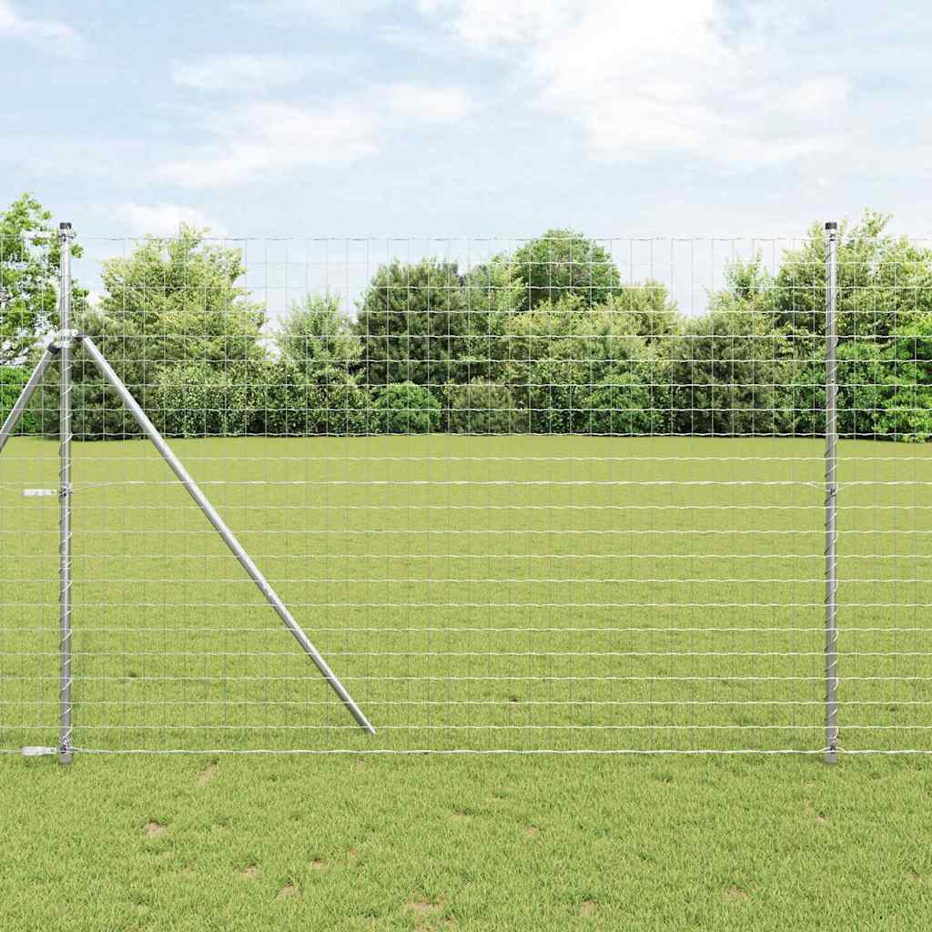 Recinzione con Posto Argento 1,6 x 10 m Acciaio e PVC
