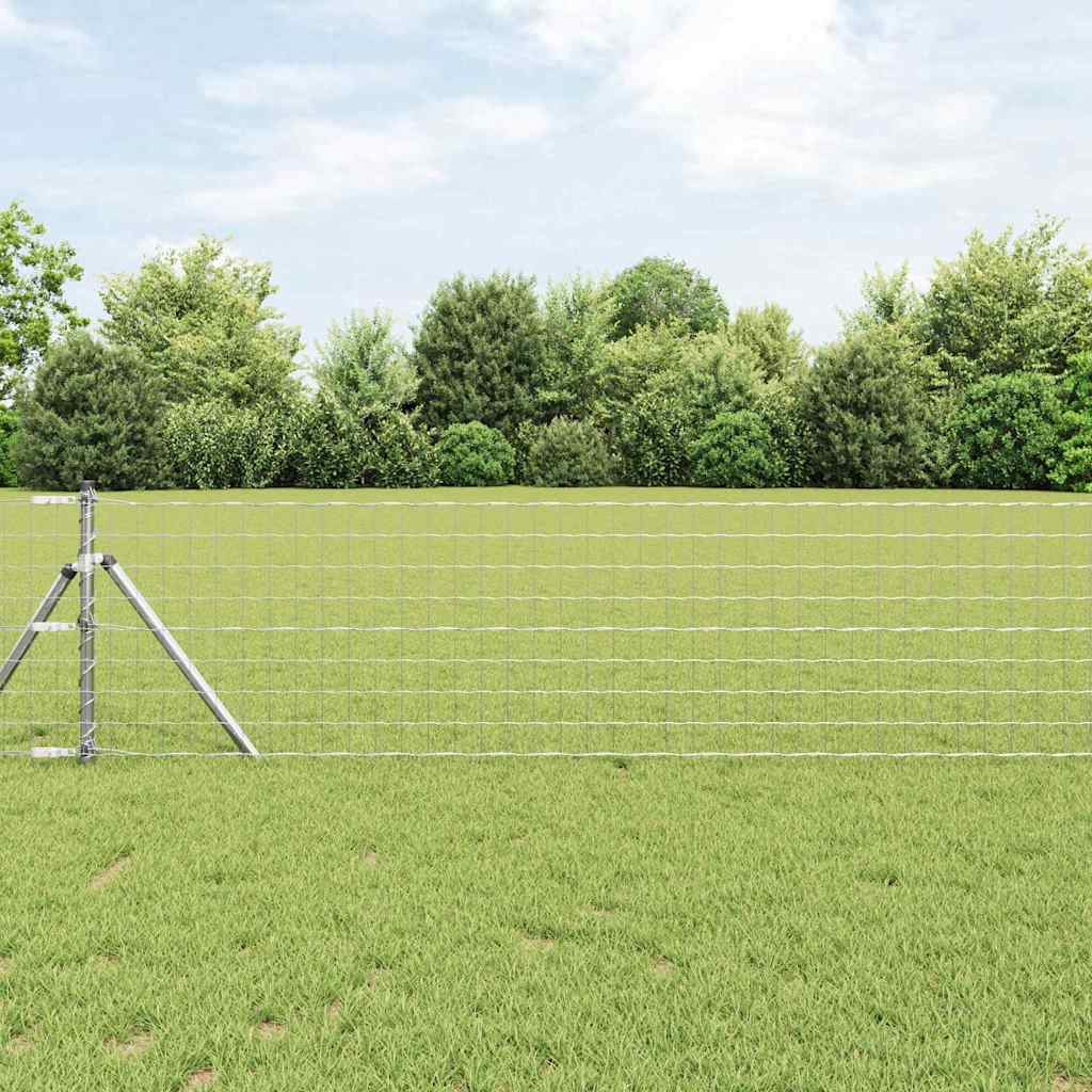 Recinzione con Posto Argento 0,4 x 25 m Acciaio e PVC