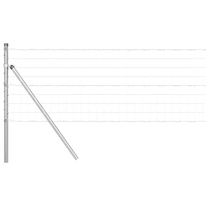 Recinzione con Posto Argento 0,4 x 25 m Acciaio e PVC