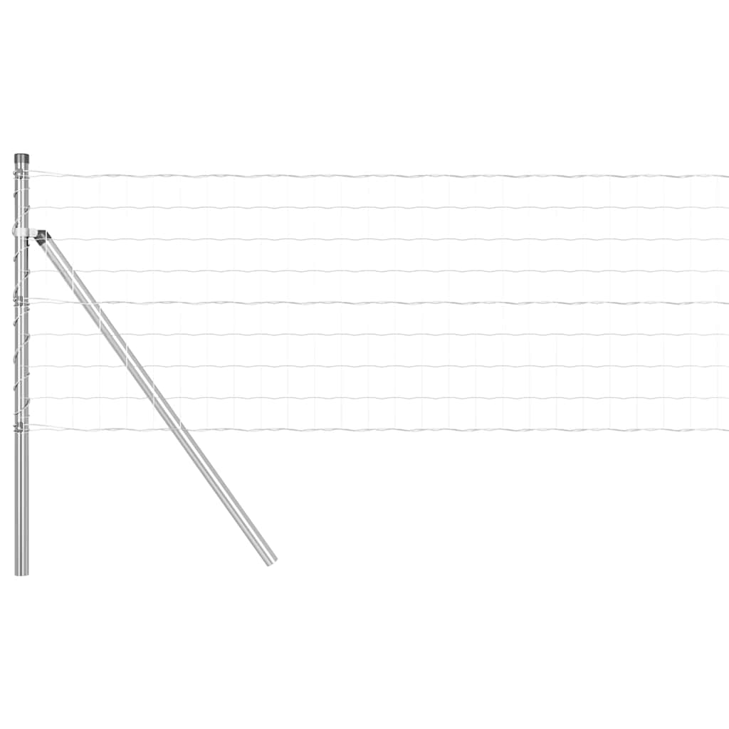 Recinzione con Posto Argento 0,6 x 25 m Acciaio e PVC