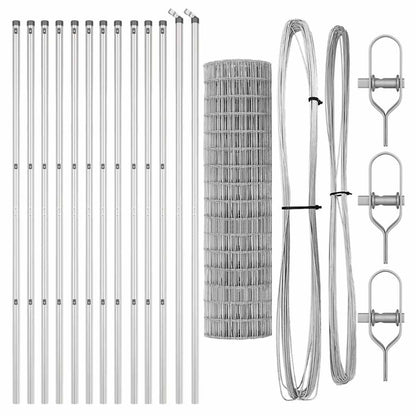 Recinzione con Posto Argento 1,2 x 25 m Acciaio e PVC