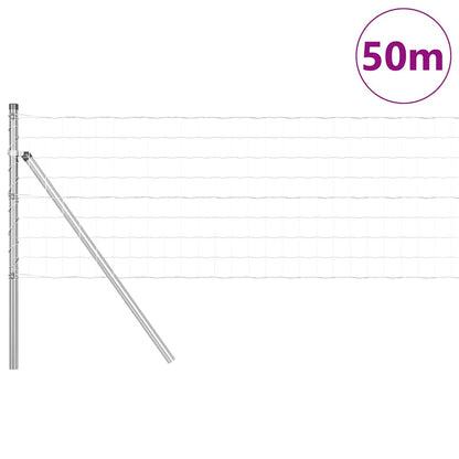 Recinzione con Posto Argento 0,4 x 50 m Acciaio e PVC