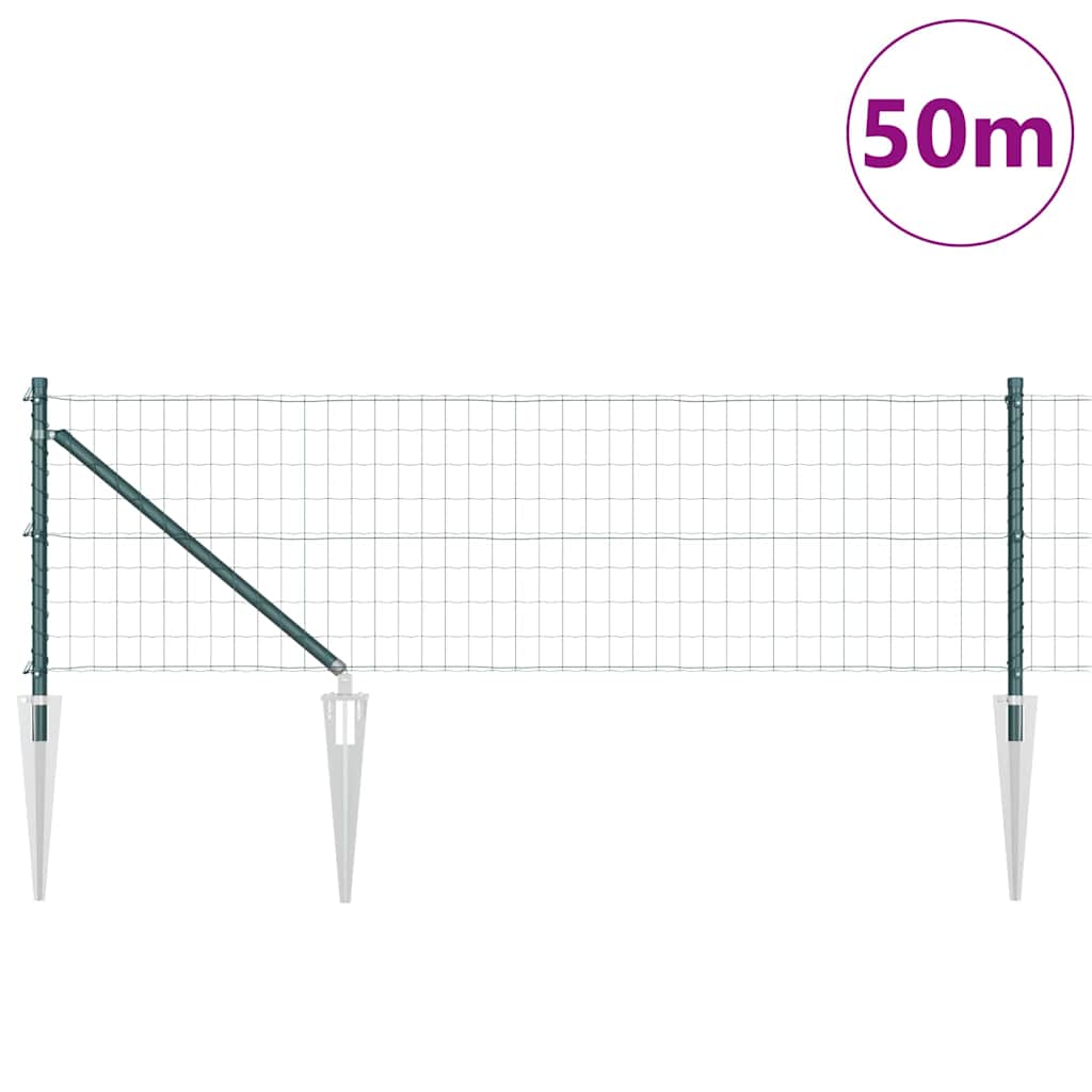 Recinzione con Posto Verde 0,6 x 50 m Acciaio e PVC