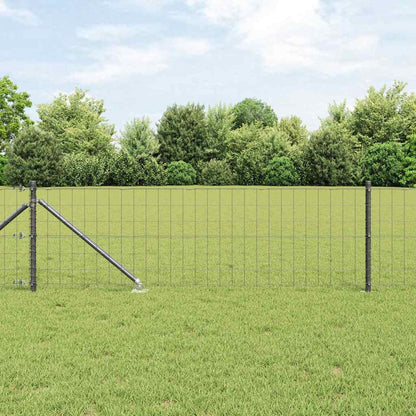 Recinzione con Posto Grigio 0,6 x 50 m Acciaio e PVC