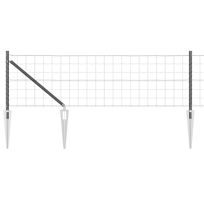 Recinzione con Posto Grigio 0,6 x 50 m Acciaio e PVC