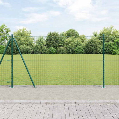 Recinzione con pali. Verde 1.2 x 10 m Acciaio