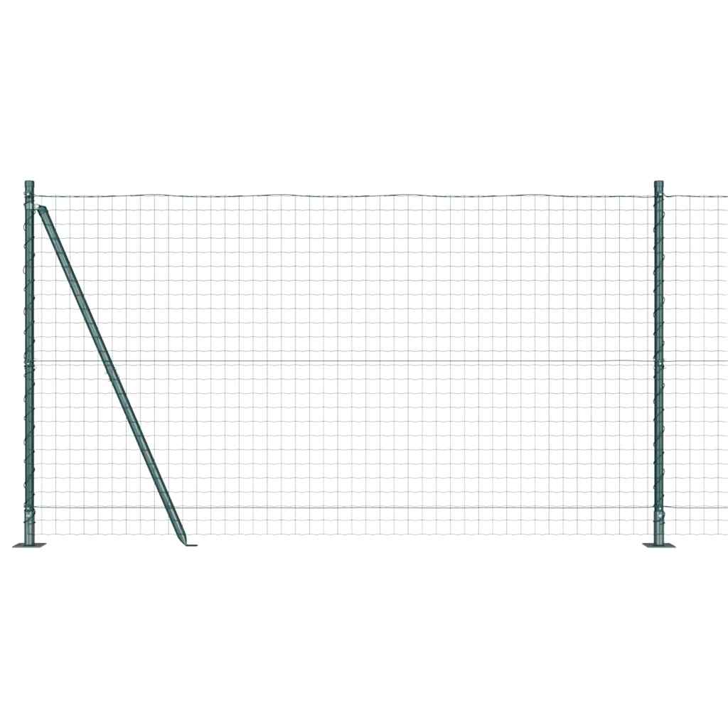 Recinzione con pali. Verde 1.2 x 10 m Acciaio