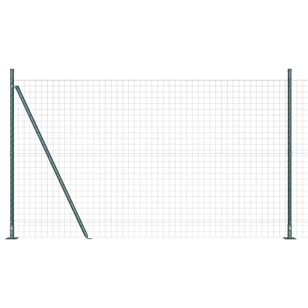 Recinzione con pali. Verde 1.6 x 10 m Acciaio
