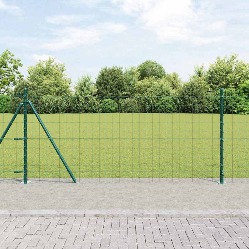 Recinzione con Posto Verde 1 x 10 m Acciaio e PVC
