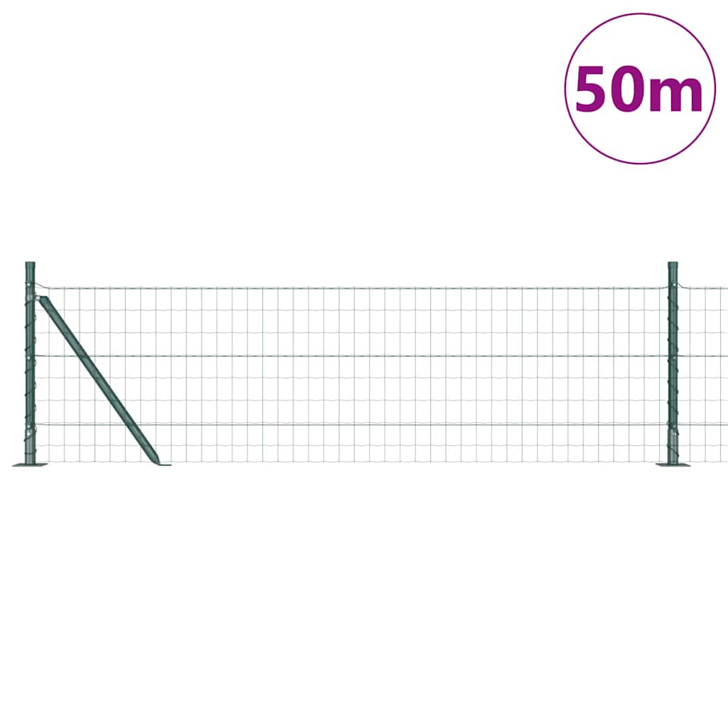 Recinzione con Posto Verde 0,4 x 50 m Acciaio e PVC