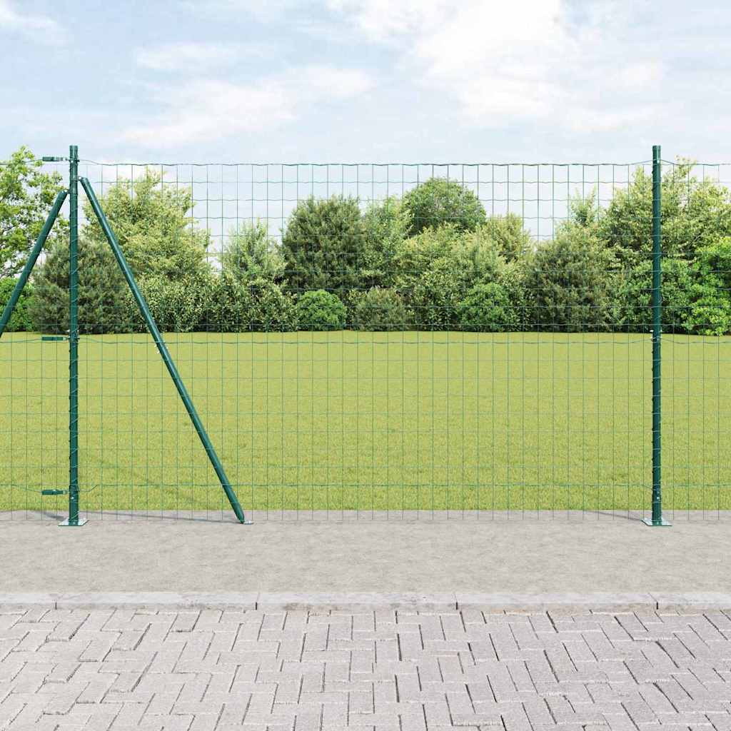 Recinzione con Posto Verde 1,4 x 10 m Acciaio e PVC
