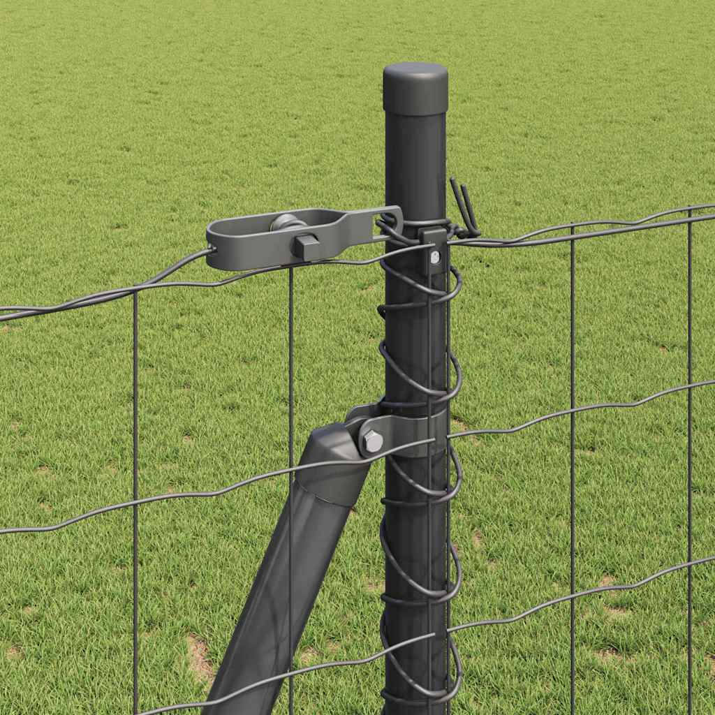 Recinzione con Posto Grigio 1,5 x 10 m Acciaio e PVC