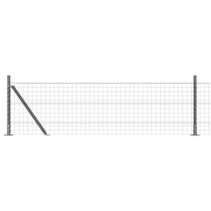 Recinzione con Posto Grigio 0,6 x 25 m Acciaio e PVC