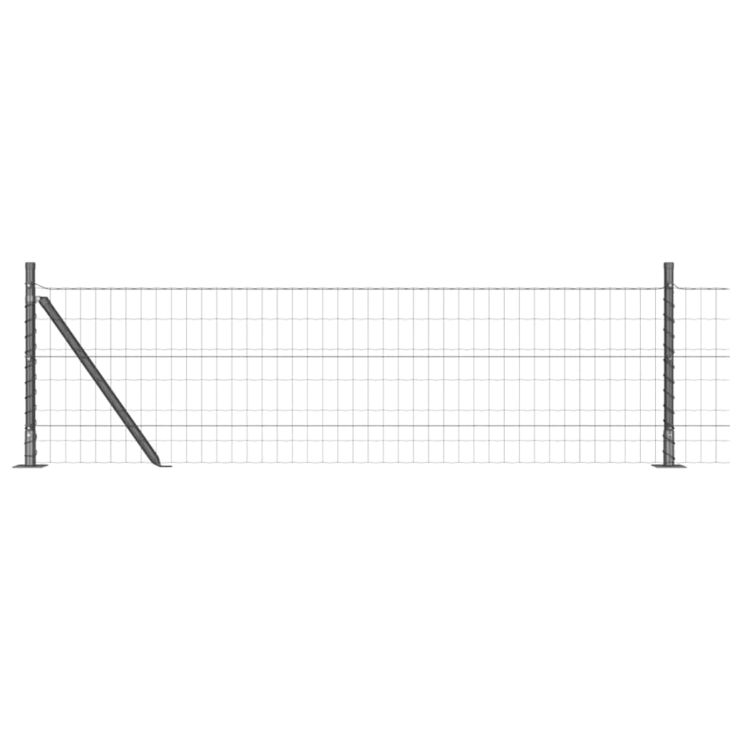 Recinzione con Posto Grigio 0,6 x 25 m Acciaio e PVC