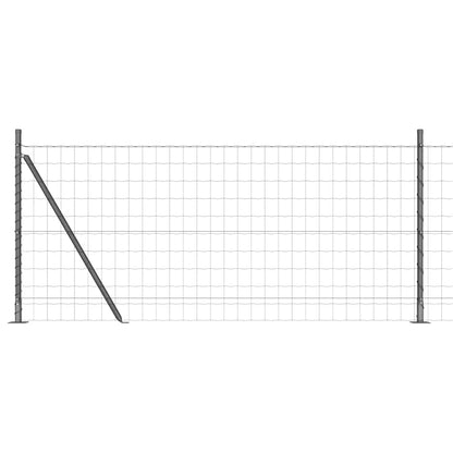 Recinzione con Posto Grigio 1 x 25 m Acciaio e PVC