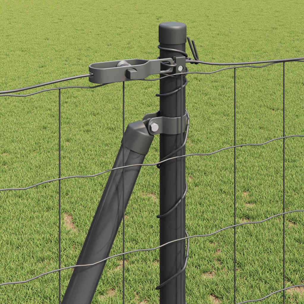 Recinzione con Posto Grigio 1,2 x 25 m Acciaio e PVC