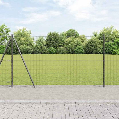 Recinzione con Posto Grigio 1,2 x 25 m Acciaio e PVC