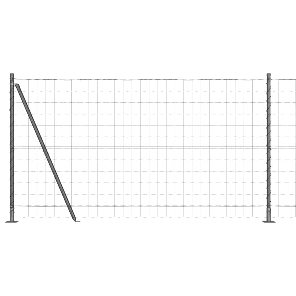 Recinzione con Posto Grigio 1,2 x 25 m Acciaio e PVC