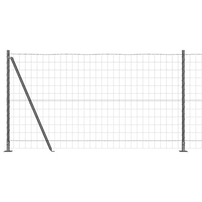 Recinzione con Posto Grigio 1,2 x 25 m Acciaio e PVC