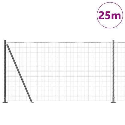 Recinzione con Posto Grigio 1,2 x 25 m Acciaio e PVC