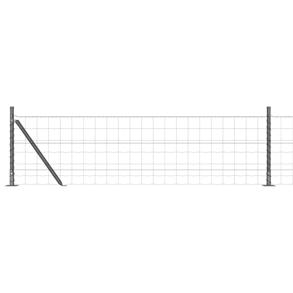 Recinzione con Posto Grigio 0,6 x 25 m Acciaio e PVC