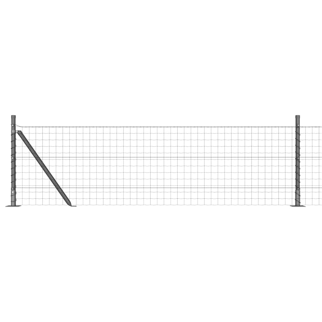 Recinzione con Posto Grigio 0,6 x 50 m Acciaio e PVC