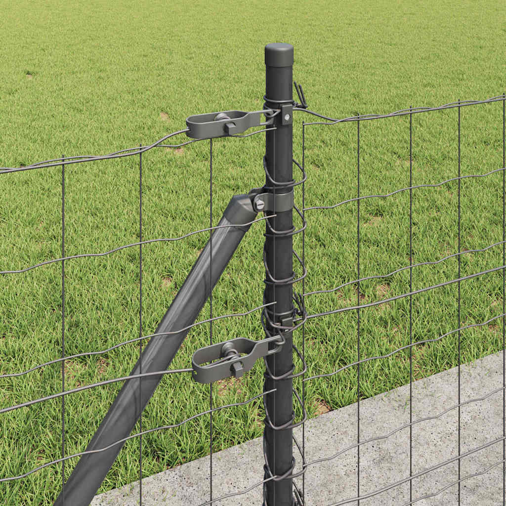 Recinzione con Posto Grigio 0,4 x 50 m Acciaio e PVC