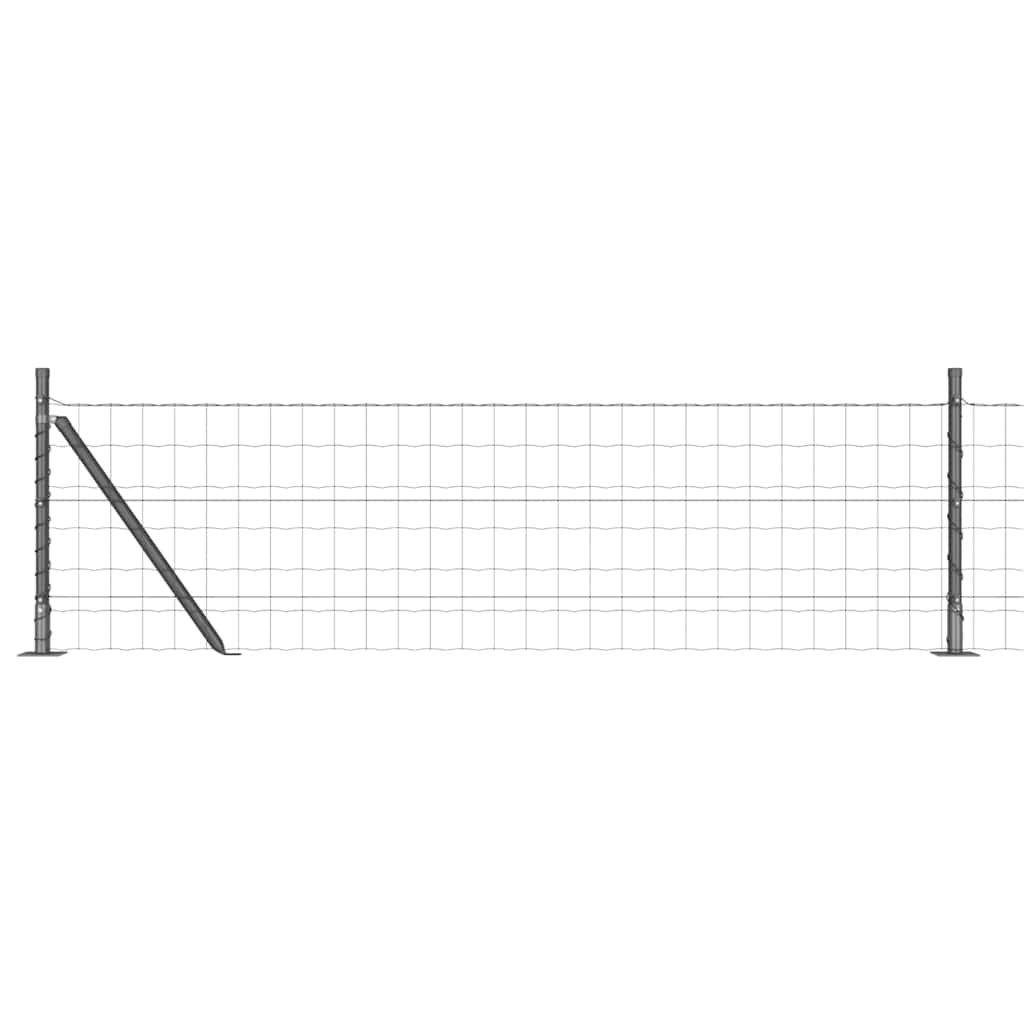 Recinzione con Posto Grigio 0,6 x 50 m Acciaio e PVC