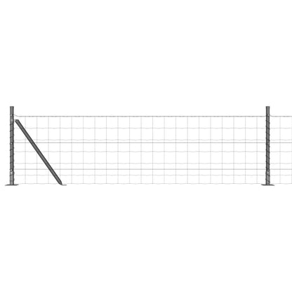 Recinzione con Posto Grigio 0,4 x 50 m Acciaio e PVC