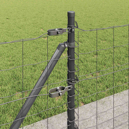 Recinzione con Posto Grigio 0,6 x 50 m Acciaio e PVC