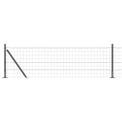 Recinzione con Posto Grigio 0,4 x 10 m Acciaio e PVC