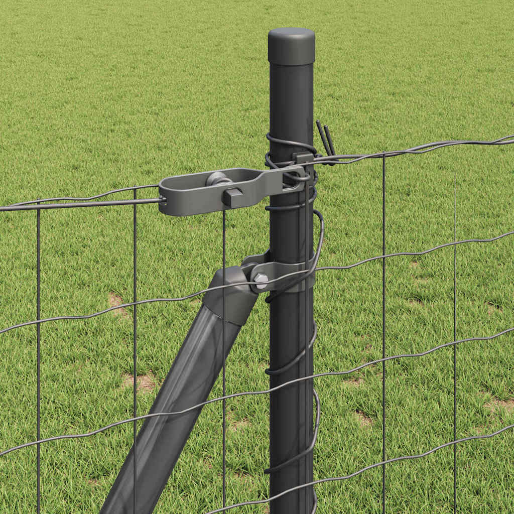 Recinzione con Posto Grigio 1 x 10 m Acciaio