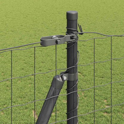 Recinzione con Posto Grigio 1,4 x 10 m Acciaio e PVC