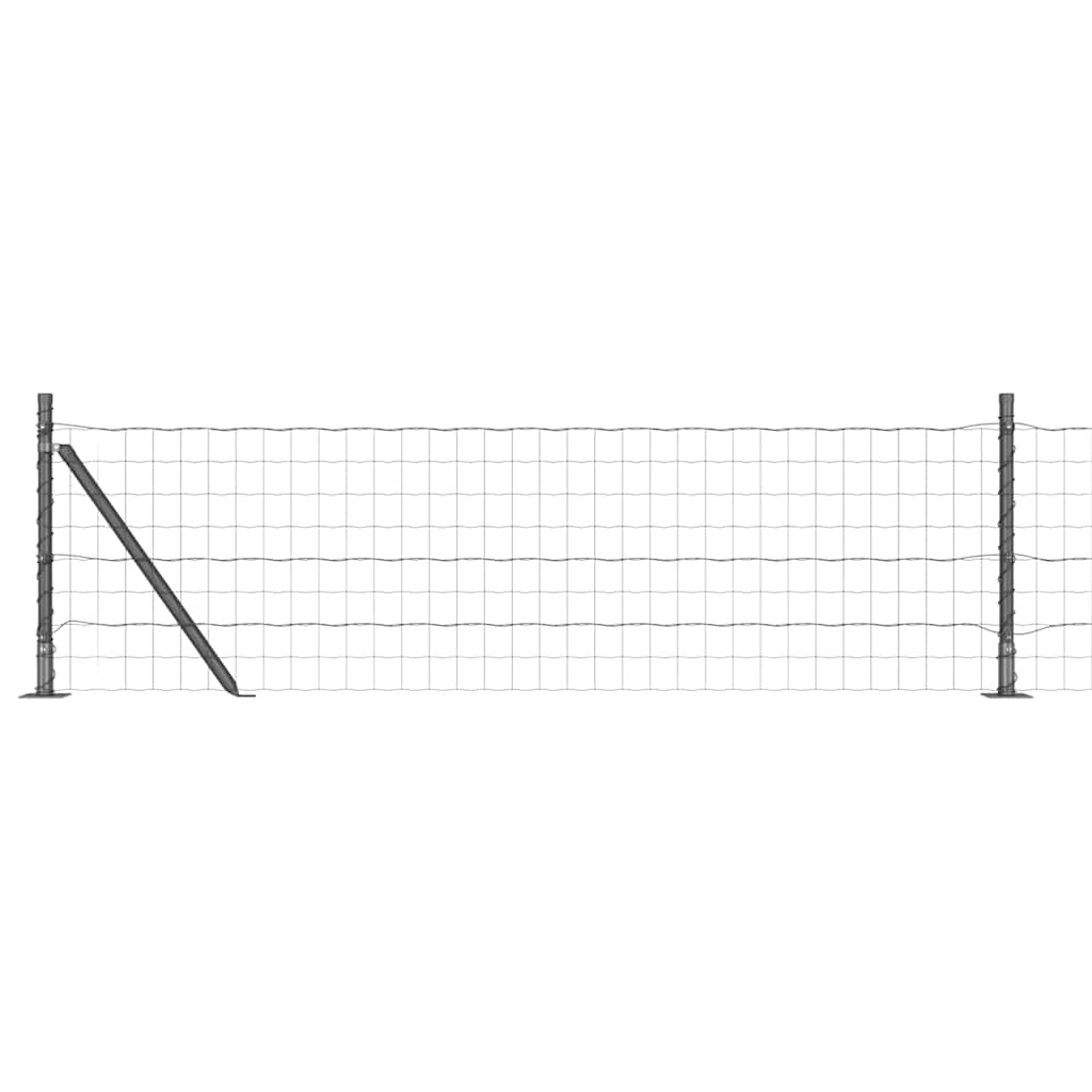 Recinzione con Posto Grigio 0,4 x 50 m Acciaio e PVC