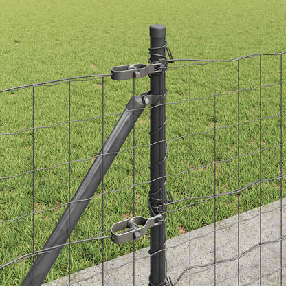 Recinzione con Posto Grigio 0,6 x 50 m Acciaio e PVC