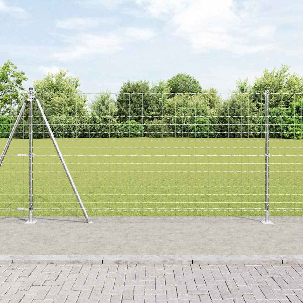 Recinzione con Posto Argento 1,2 x 10 m Acciaio