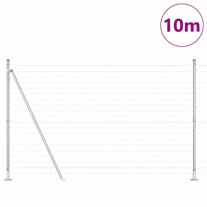 Recinzione con Posto Argento 1,4 x 10 m Acciaio