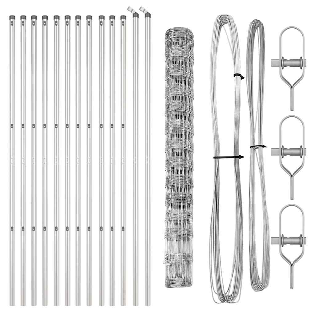 Palo della recinzione Zincato 25 x 1,4 m Acciaio