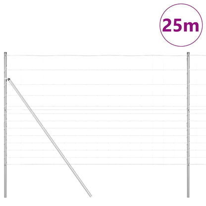 Palo della recinzione Zincato 25 x 1,5 m Acciaio